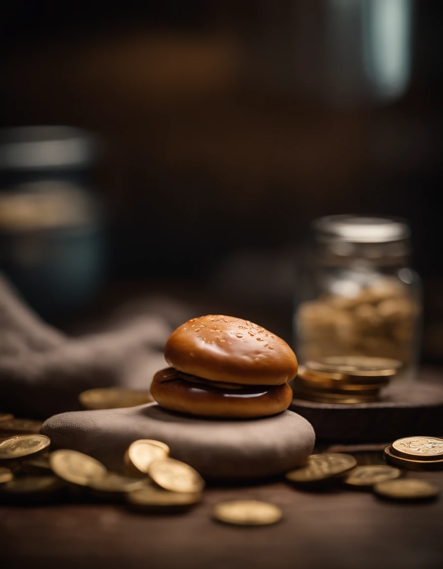 One bean-jam bun and some coins More information