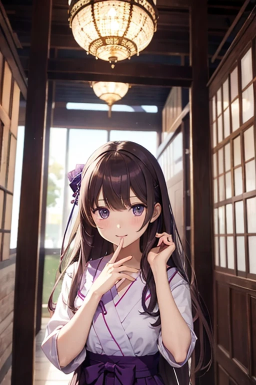 Nogizaka&#39;s Sakura Kawasaki talks in the studio、Looking up shot、Twin tails