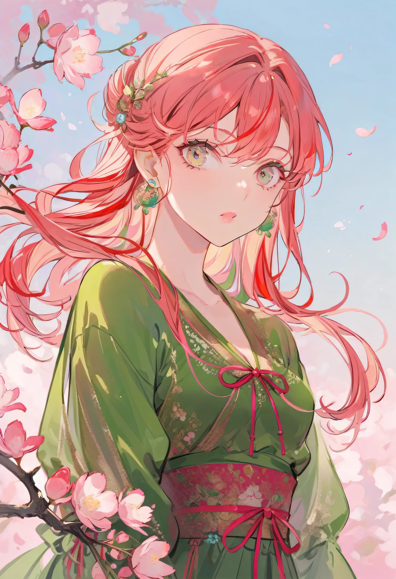 Red hair green eyes woman