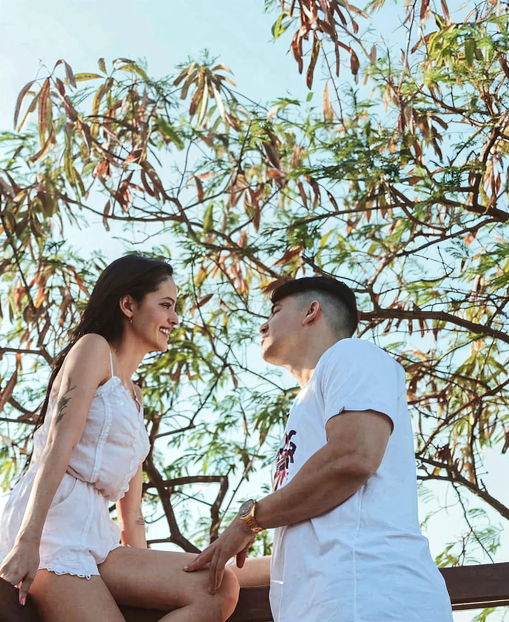 Couple in love between a stylist girl and an engineer boy