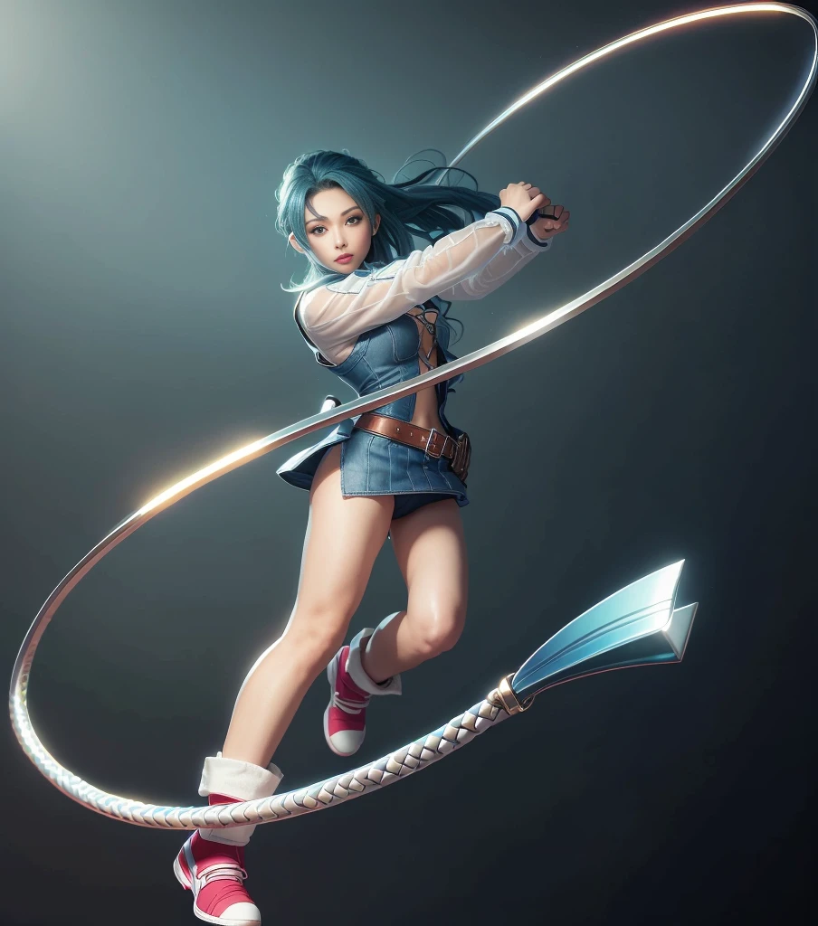 Blue Hair Surrealism, Character table, Reference Table, Standing painting, 8k, Super Detail, 1080P, Women HD, 4K, 8k, 16k, high resolution, best quality, high quality, Anatomically correct, masterpiece, precise, Ultra HD,grace,Unreal Engine,Delicate face,Long braids,slim,Long legs,miniskirt