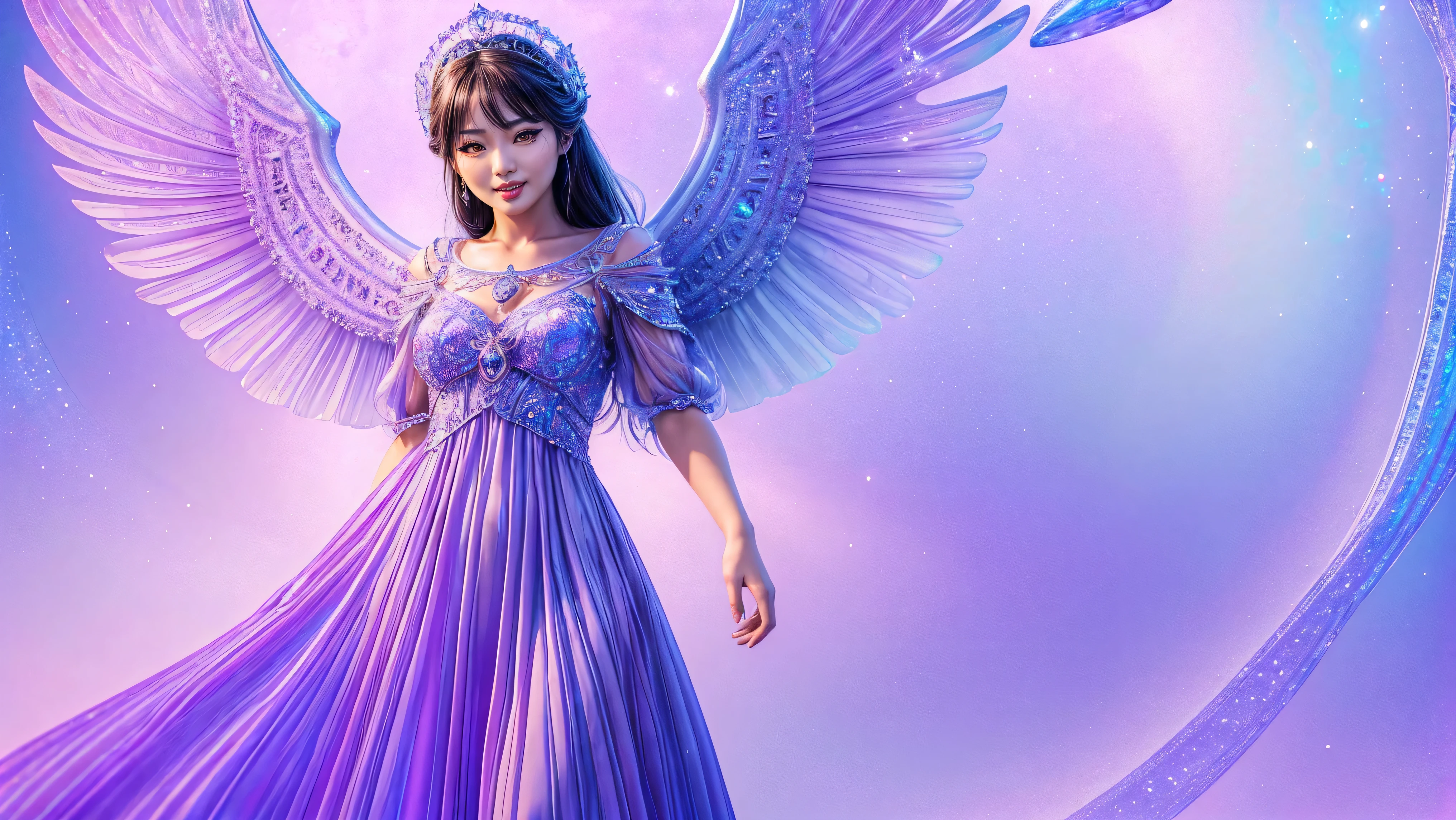 (Cinematic Photo:1.3) from (Realistic:1.3), (Smile:1.3) (Cinematic Photo:1.3) from (Realistic:1.3), (Magic Photo:1.3) from (Realistic:1.3), (Proud:1.3), female mirror angel, angel wings, Intricate Surface Detail, Crystal Core, Bejeweled, Delicate close-up dress, Highly detailed fantasy character, Stunning community, Intricate décor, Detailed fantasy digital art, cgsociety 9, behance fantasy art, 4k detail fantasy, detailed fantasy art, 8k high quality detail art, cgociety, Sparklecore, Hyperrealistic, Dreamlike, Ethereal Fantasy, Realistic, Fiction, Full-HD, HD, 8K, Soft Lighting, Beautiful Lighting, Incredibly Detailed, Naturalism, Land art, regionalism , shutterstock contest winner, (zentangle:1.2), (random background:1.5), (shot with Nikon D7500 with Nikon 18-300mm lens, 1/0, f/6.3, ISO800),