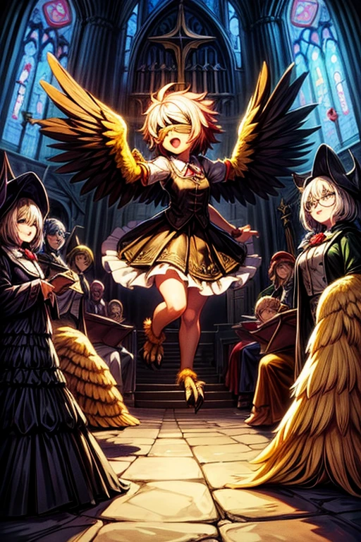 Harpy church choir squad blindfold FEATHERHand Cartoon