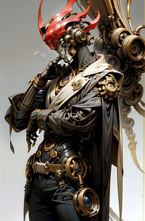 Hombre,Robot, ciborg, (humanoide), half machine, Ultron, Robotic wings, (engranajes), (steampunk), tuerto, ojo rojo, Robotic wings,(alas de lechuza), robot, humano, lechuza, role character, nuchaku cono arma principal