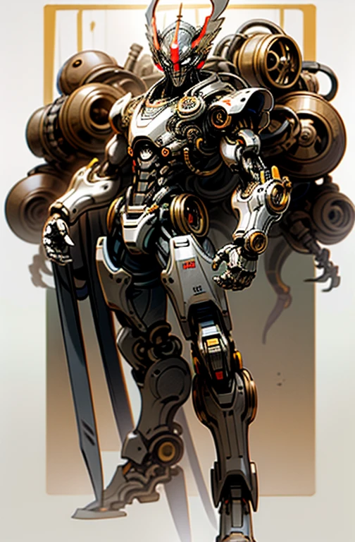 Hombre,Robot, ciborg, (humanoide), half machine, Ultron, Robotic wings, (engranajes), (steampunk), tuerto, ojo rojo, Robotic wings,(alas de lechuza), robot, humano, lechuza, role character, nuchaku cono arma principal