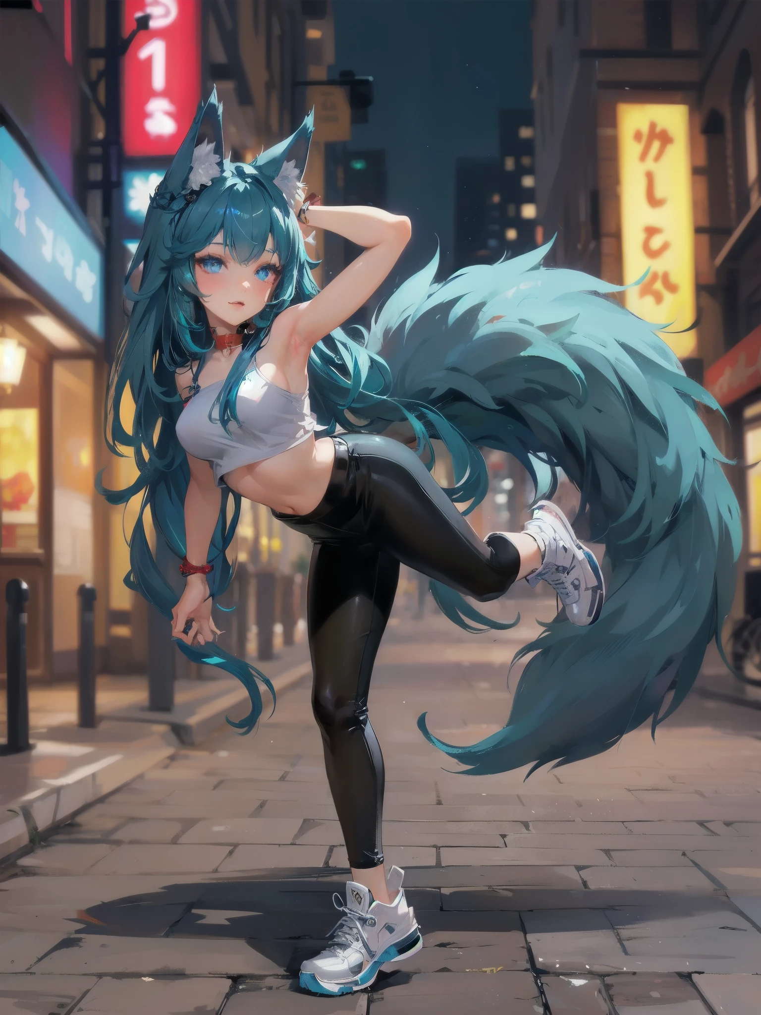 high quality,hd,16k,sharp line,1girl,fantasy,fem
ale wolf ears,wolf tail,beautiful hair ,cute face, large breasts ,nice legs,,focus girl,detailed beautiful face,detailed clothes,beautiful eyes,dynamic angle