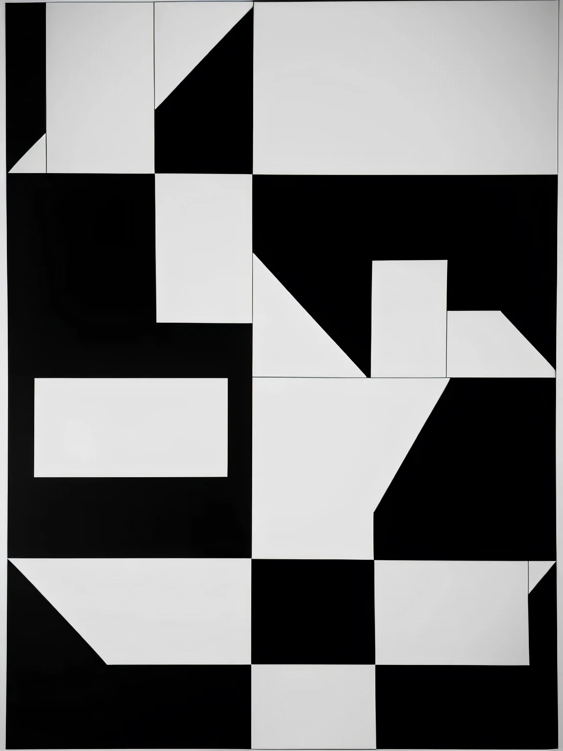 black and white，A pattern made up of black and white geometric shapes，Suprematism, Inspired by Malevich, work, Minimalist Art, Inspired by Kasimir Malevich, diagonal, Dark and White, Half and half