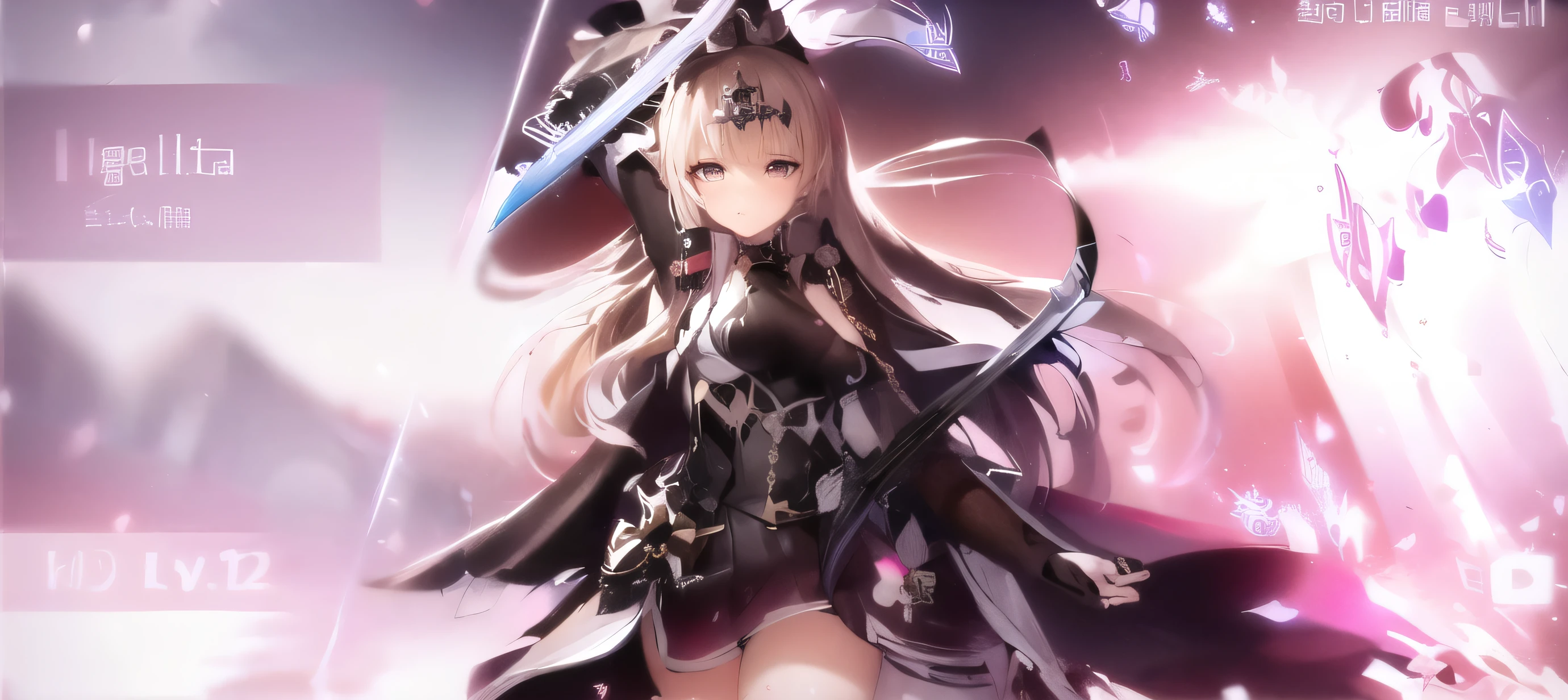 Anime screenshot of a woman holding a sword in the rain, Azur route style, From the Azur Lane video game, Girls' Frontline cg, fine details. Girls' Frontline, from Girls' Frontline, fleet collection style, Kantai Collection Arcade, Girls' Frontline universe, Girls' Frontline style, Azur Lane Characters, Girls' Frontline, The Golden Fleet, captain