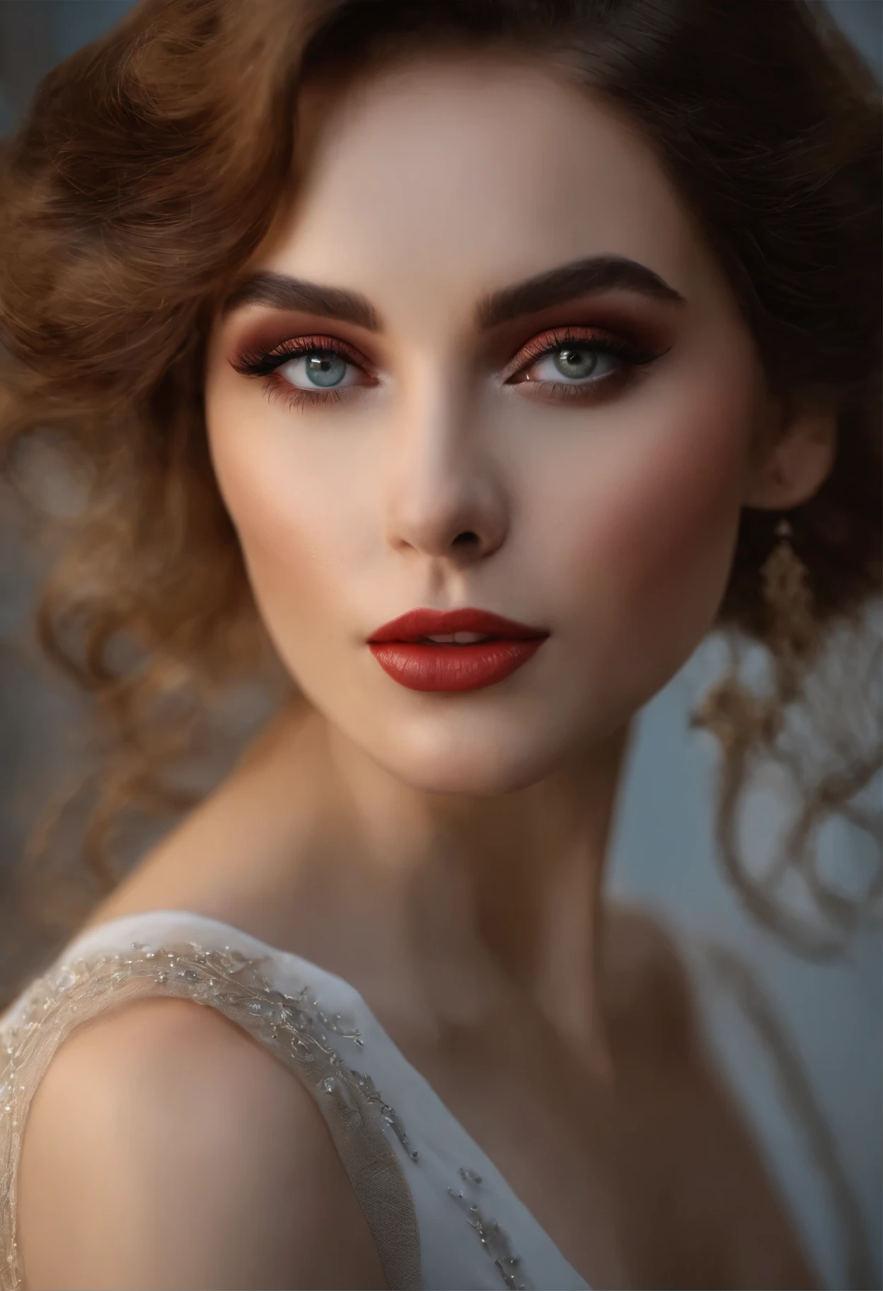 Peck finger, ((masterpiece)), highest quality, One girl, eye shadow, Upper Body, Portraiture,