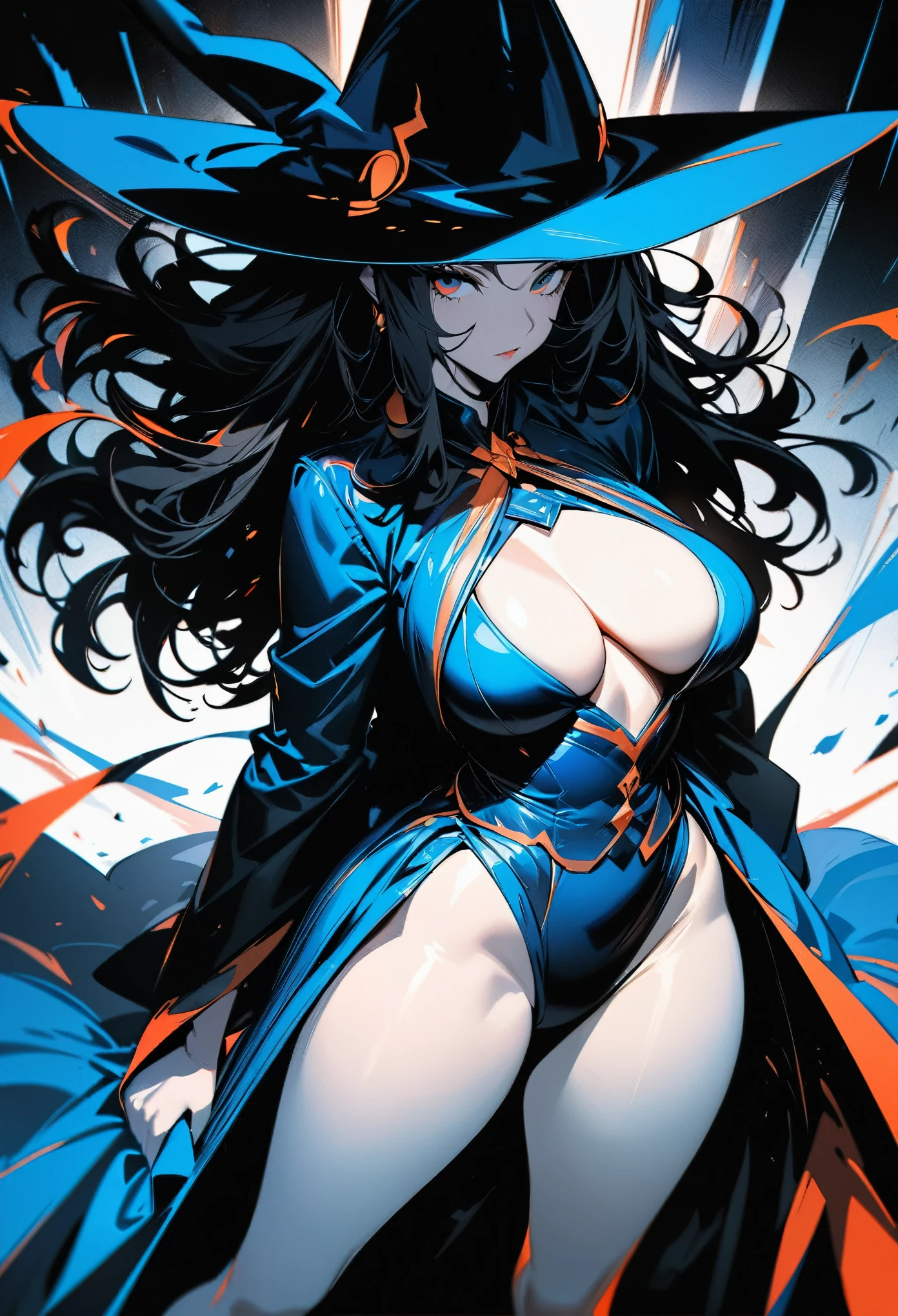 (highest quality:1.2, Very detailed, up to date, Vibrant, Ultra-high resolution, High Contrast, masterpiece:1.2, highest quality, Best aesthetics), (((1 girl))), Sexy witch, Mature Woman&#39;Body, Seductive body lines, Tight waist, Witch Robe, Witch Hat, An elegant robe with a red and black design., Skirt with slits, High quality lace dress, gem, Detailed decoration, Purple tent, Decorated purple flowers, Dark Color Palette, Insufficient lighting, witch&#39;s potion, Magic circle and tapestry hanging on the wall,