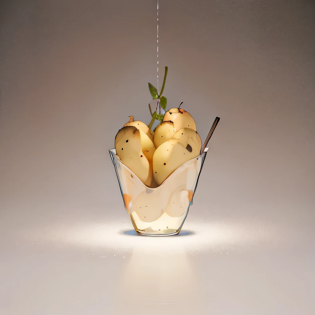 a potato empty in the middle, abstract, Isolation, Illusion, brown color, illustration, white-background