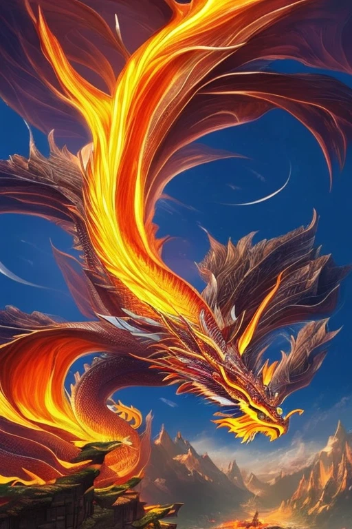 So sublime and divine々A beautiful golden dragon coiled up in the center of the screen, glaring at the camera.。金色のThe dragon is幸せをもたらす神なのでとても有難い存在である。The surrounding area is a canyon where no one can get close, and lightning is flashing in the background.、The sun is shining brightly。The dragon is、I want a realistic image。