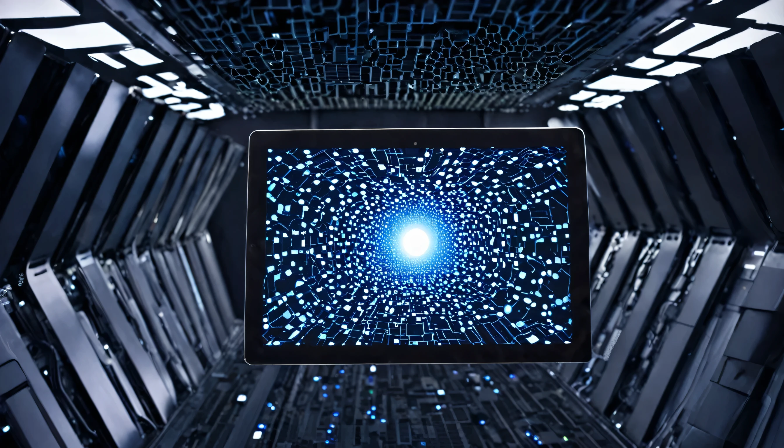 ai technology. Future computers. No photos of people in it. Image via tablet.