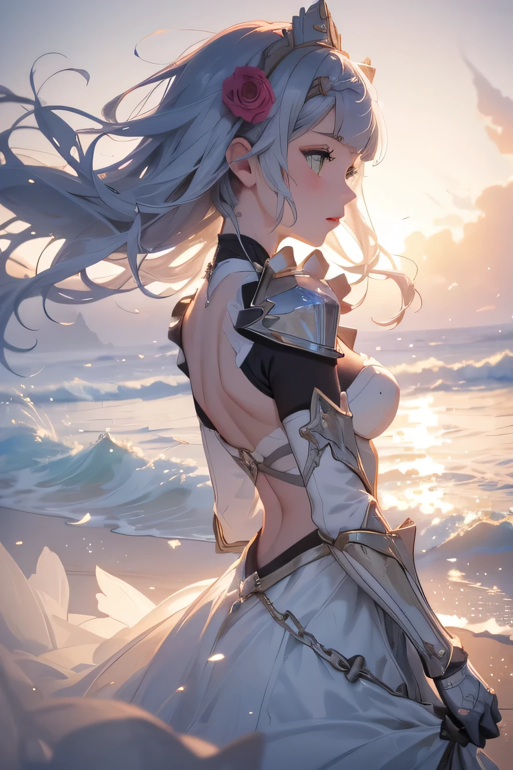 [noelledef]:1.5,((masterpiece,highest quality,Detailed images,Beautiful images))1.4(noelle images、Sandy Beach、shipwrecks、The wind is blowing、Bright lighting overall、Backlight、A fantastic atmosphere、Thick Fog)1.3,(from side)1.1(Beautiful body lines,Cleavage)

