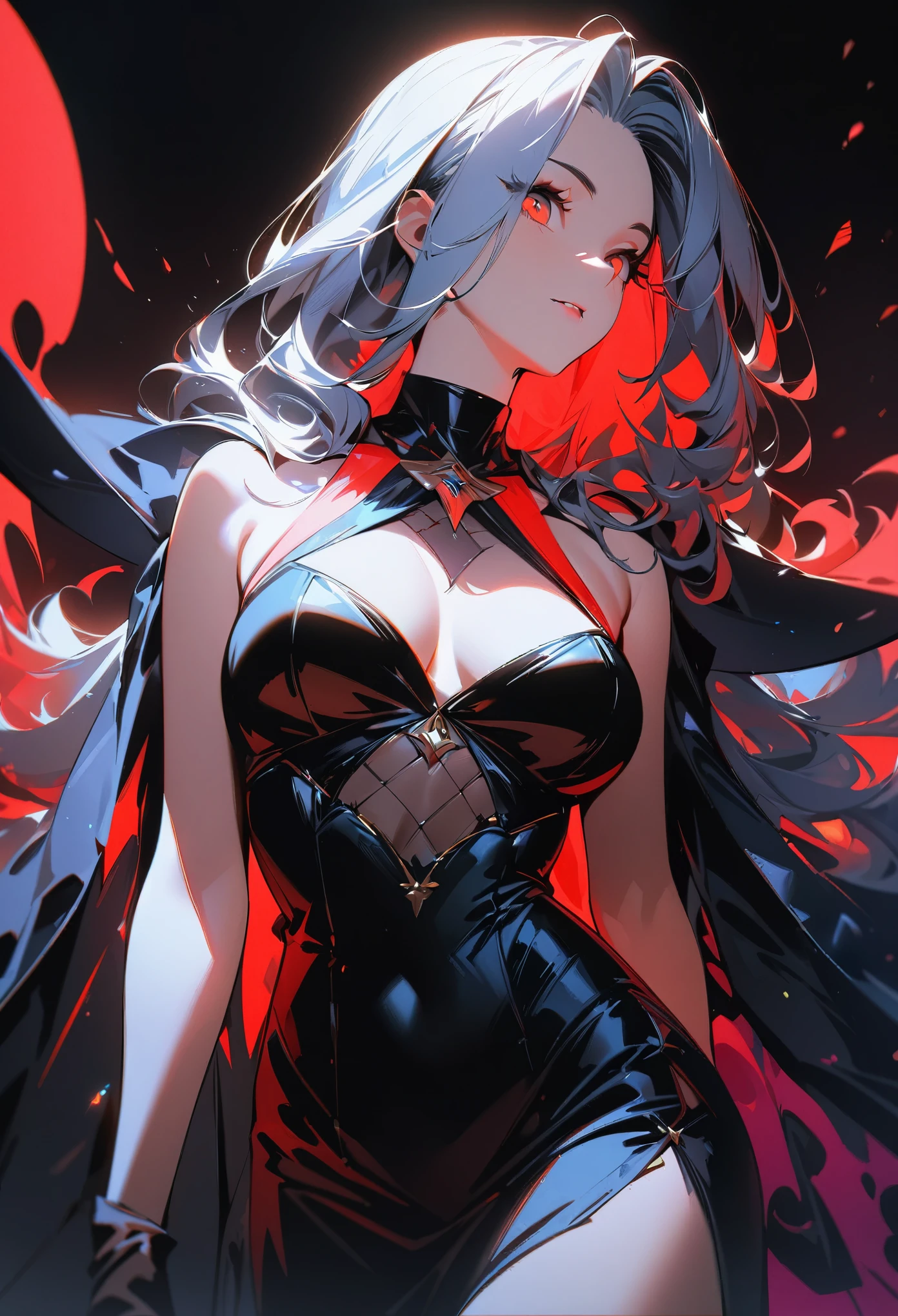(highest quality:1.2, Very detailed, up to date, Vibrant, Ultra-high resolution, High Contrast, masterpiece:1.2, highest quality, Best aesthetics), (((1 girl))), Sexy witch, Mature Woman'Body, Seductive body lines, Tight waist, Witch Robe, Witch Hat, An elegant robe with a red and black design., Skirt with slits, High quality lace dress, gem, Detailed decoration, Purple tent, Decorated purple flowers, Dark Color Palette, Insufficient lighting, witch's potion, Magic circle and tapestry hanging on the wall,