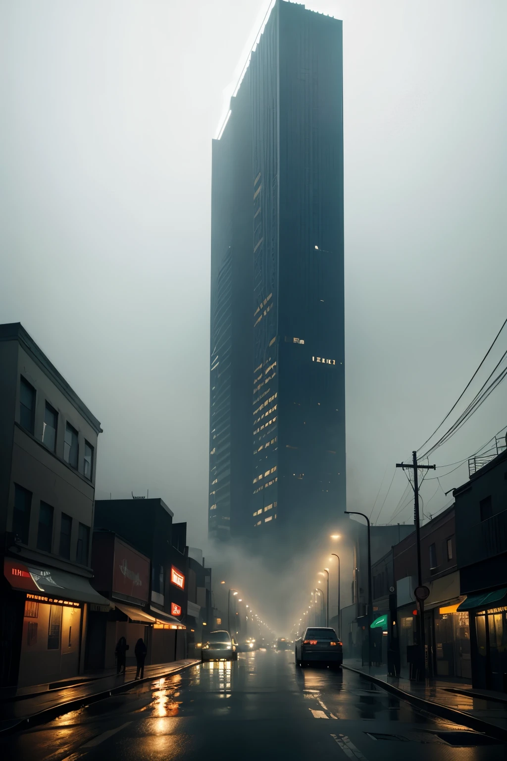 Shrouded in a dense, haunting fog, a desolate cityscape unfolds, bathed in the eerie glow of a single, distant streetlamp. The dark, looming buildings seem to close in, their silhouettes ominously twisted against the smoky backdrop. Everything appears still, frozen in time, save for the vaporous tendrils of fog that languidly drift through the scene, creating a cinematic atmosphere that fuels a creeping sense of fear.
Depression clings to the city like an oppressive dampness, palpable in the air. Its presence is noticed not only in the desolation, but in the sad, heavy eyes of