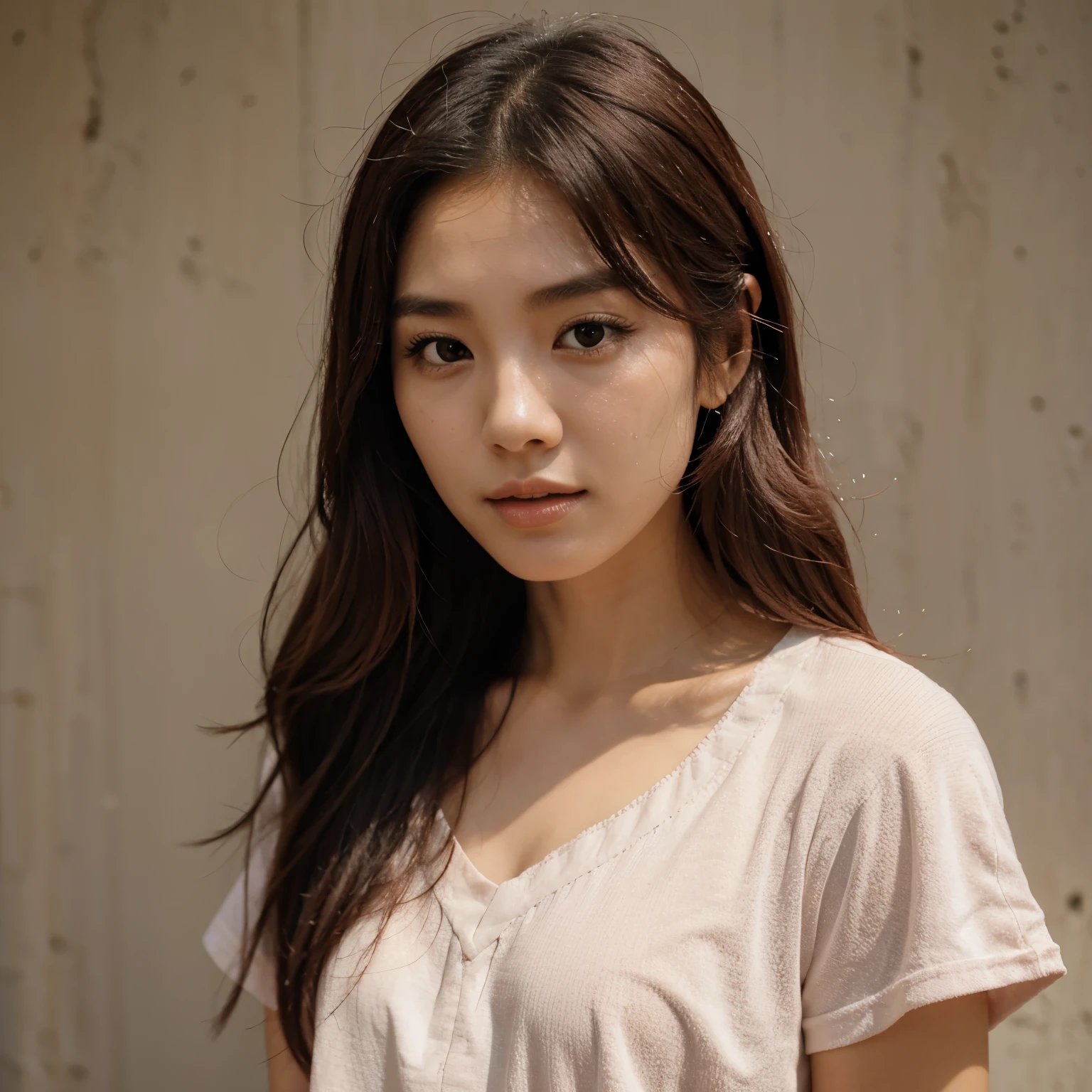 Coreana de cabelo rosa
