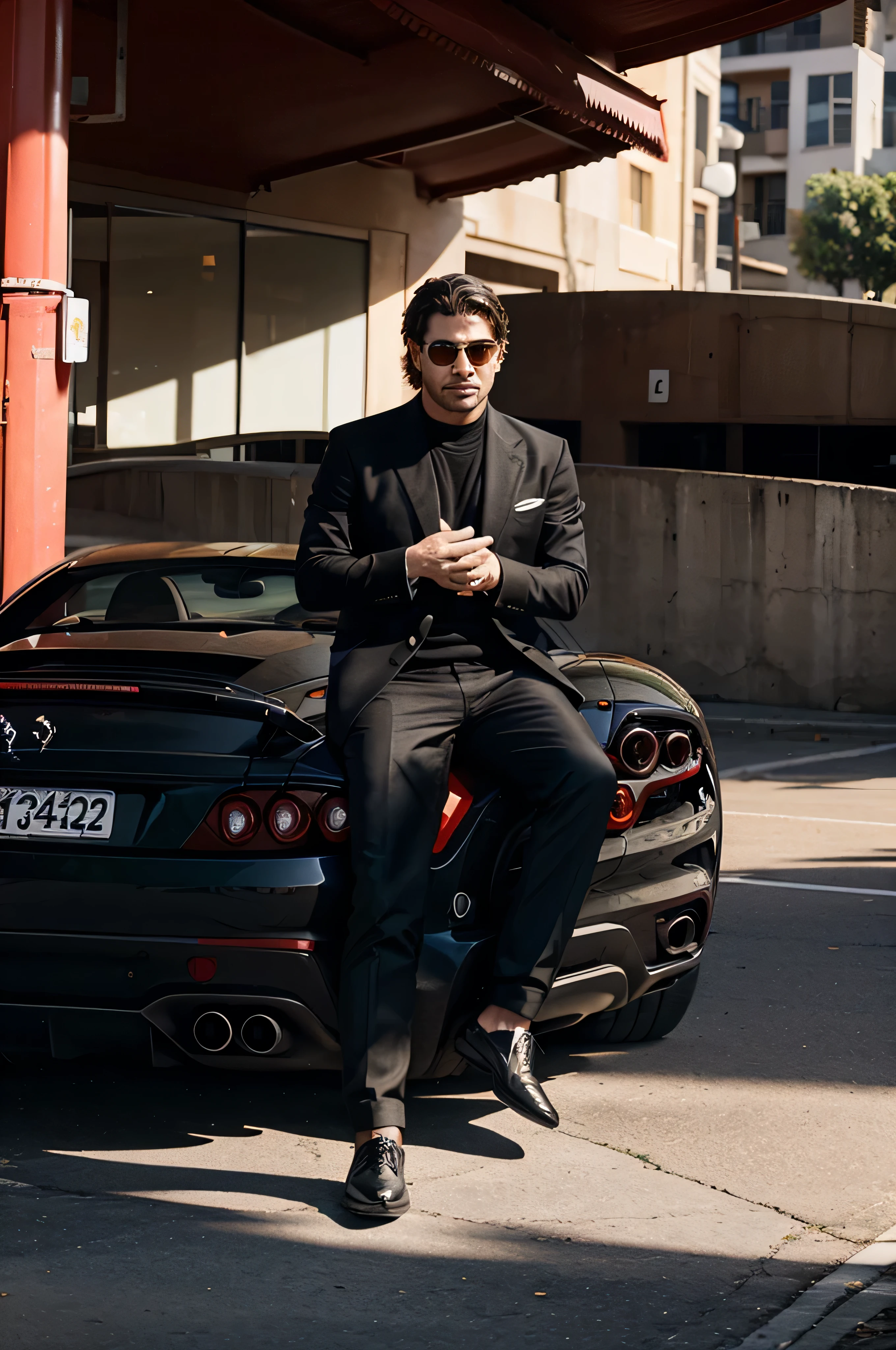 Millionaire on the side of the Ferrari on the Ferrari written MENTORIA MILLIONS1 