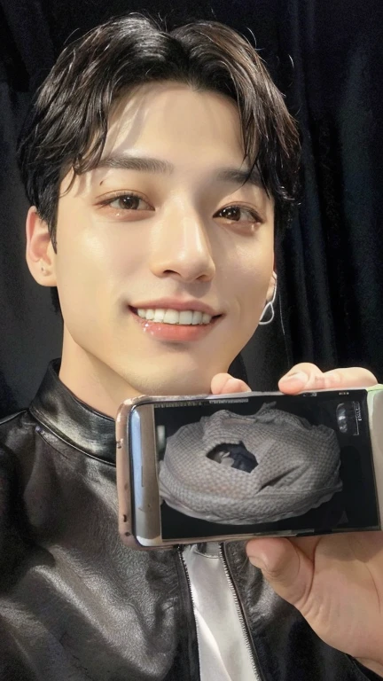 Arafed man holding a cell phone with a picture of a baby scanned., Jeon Jungkook, Jeon Jungkook, Jeon jungkook, Jeon jungkook, Jeon jungkook, artista coreano, brillante por la lluvia, jungkook, Jeon Jungkook, hsiao-ron, taken in the early 2020s, exclusivo, yanjun chengt