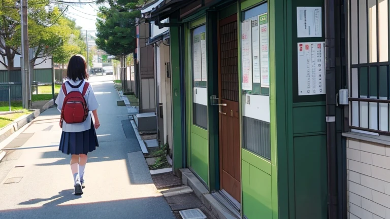 Walking elementary school student、Side shot