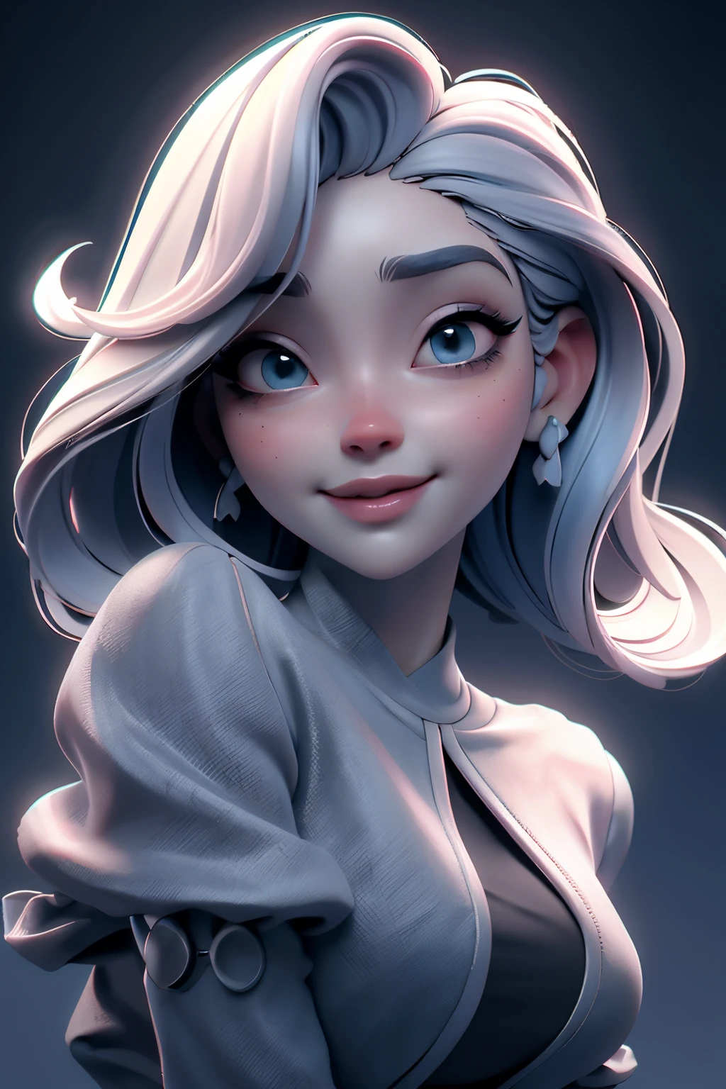 Arte estilo vidriera de retrato de cuerpo completo de la hermosa diosa Afrodita con cabello largo y ondulado de color azul hielo, usando un vestido de cuello alto 、Fotorrealista、highcontrast、fondo muy detallado, realista,ultra detallado, super detailed skin, maquillaje oscuro rubor labios rosados, delineador de ojos, Eyelashes, ojos gris claro, ojos claros y detallados, sonrisa suave, resplandor de luz, film grain, Expro II, destello de lente, afilar, cinematic shadow, fondo muy detallado, realista,ultra detallado, super detailed skin, resplandor de luz, film grain, Expro II, destello de lente, afilar, cinematic shadow, cara de anime