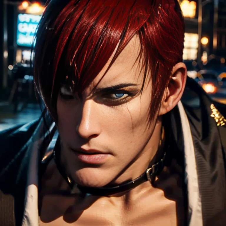 (Perfect details,masterpiece, Good details),(Good lighting 1.1),Conceptual Art,Model Sheet Reference, Todos los Perfect details, Perfect eye details, Perfect anatomy details,(Iori Yagami, King of Fighters,), Iori Yagami, KOF,(original design：Yagami-an,),A perfect move with no mistakes, エラーのないPerfect details, Excellent anatomical details, Redhead,blue eyes,