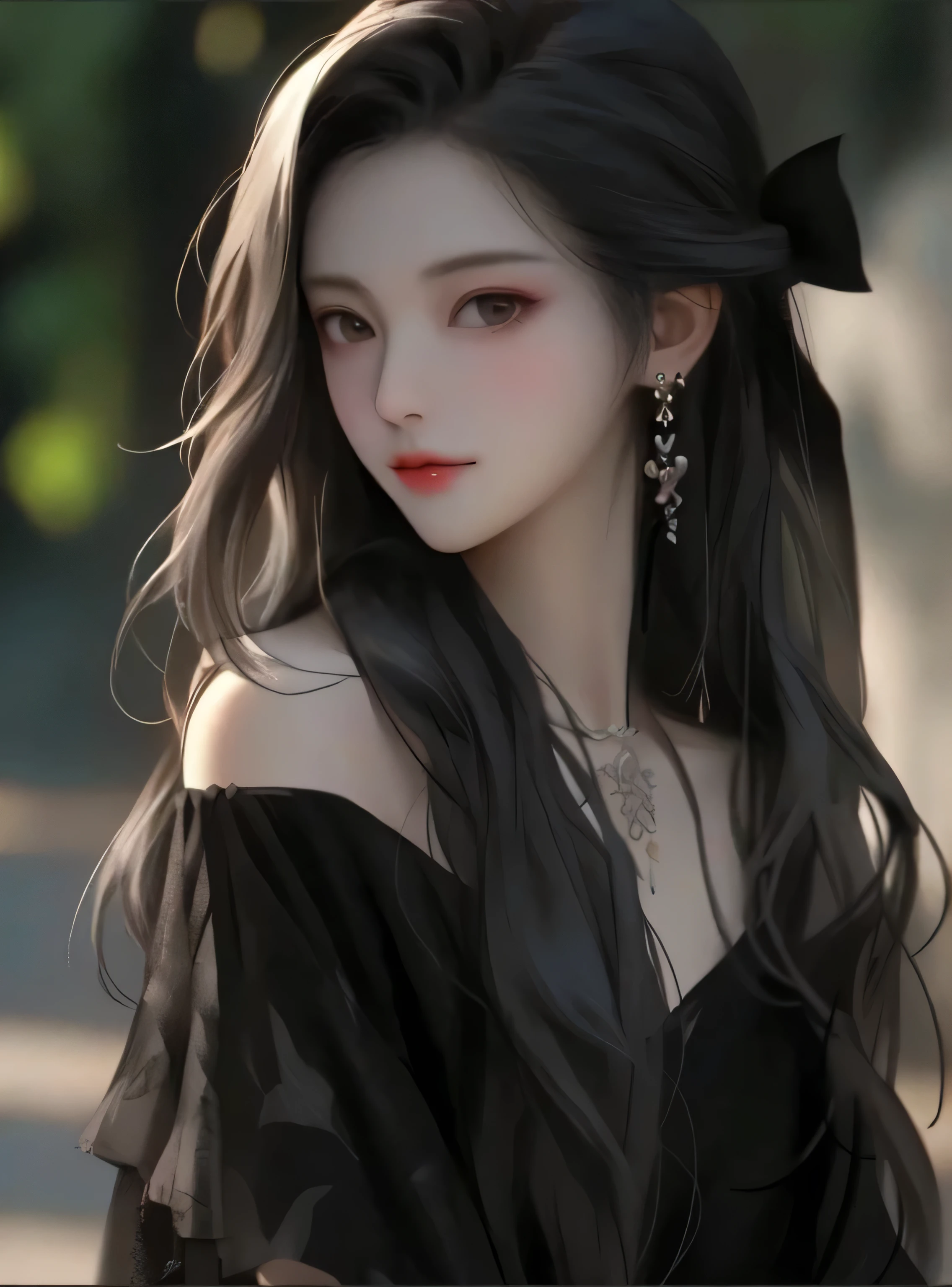 (backlighting,navel:1.1,black hair),A beautiful woman wearing on the bustling streets of Gintama, surrounded by vendors, beautiful portrait of a stunning goddess girl, beautiful detailed face, porcelain skin, half body shot, centered,((moonlight,night,big neons,strong neon lighting,rim lighting,two tone lighting))),