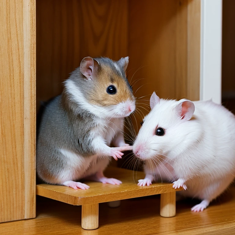 Hamster getting used to his new home