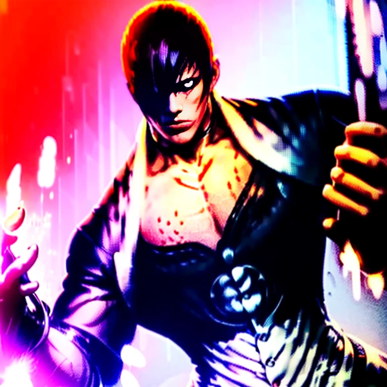 One hand is held like a cat、(Perfect details,masterpiece, Good details),(良い照明 Perfect details, Perfect eye details, Perfect anatomy details,(Iori Yagami, King of Fighters,), Iori Yagami, KOF,(original design：Yagami-an,),A perfect move with no mistakes, エラーのないPerfect details, Excellent anatomical details, Redhead,Sharp Eyes