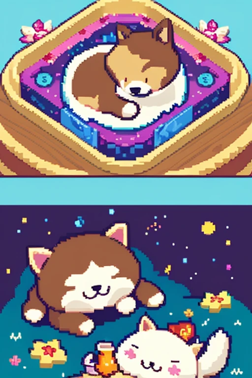 Pixel art、Cute Animals、Are sleeping、unique