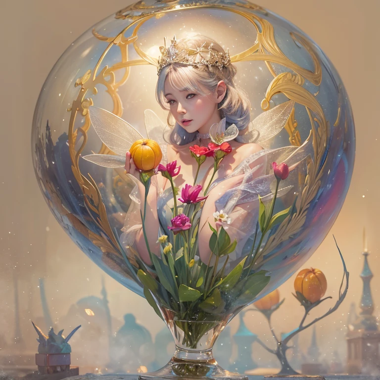 (masterpiece:1.3), (8k, Realistic, RAW Photos, Best image quality: 1.4), Fair-skinned fairy woman、short hair、Cleavage:2.0、Highly detailed face、Attention to detail、double eyelid、Sharp focus:1.2、Beautiful woman:1.4、highest quality、masterpiece、Ultra-high resolution、(Realistic:1.4)、Highly detailed and professionally lit smiles、カーネ・グリフィスを彷彿andさせる非常に詳細な線画, (Donald ?????'clown:1.7), (balloon:1.4), With the power of Vadim Kassim'大胆な色彩and質感, Light and airy, Like the works of Carl Larsson, dark background, dark, evil, fire, パスカル・ブランシュ風の超Realisticなキャラクター, pastel, Grace, Draandic lighting, Expressive camera angles, and, Concept Art, amusement park, masterpiece