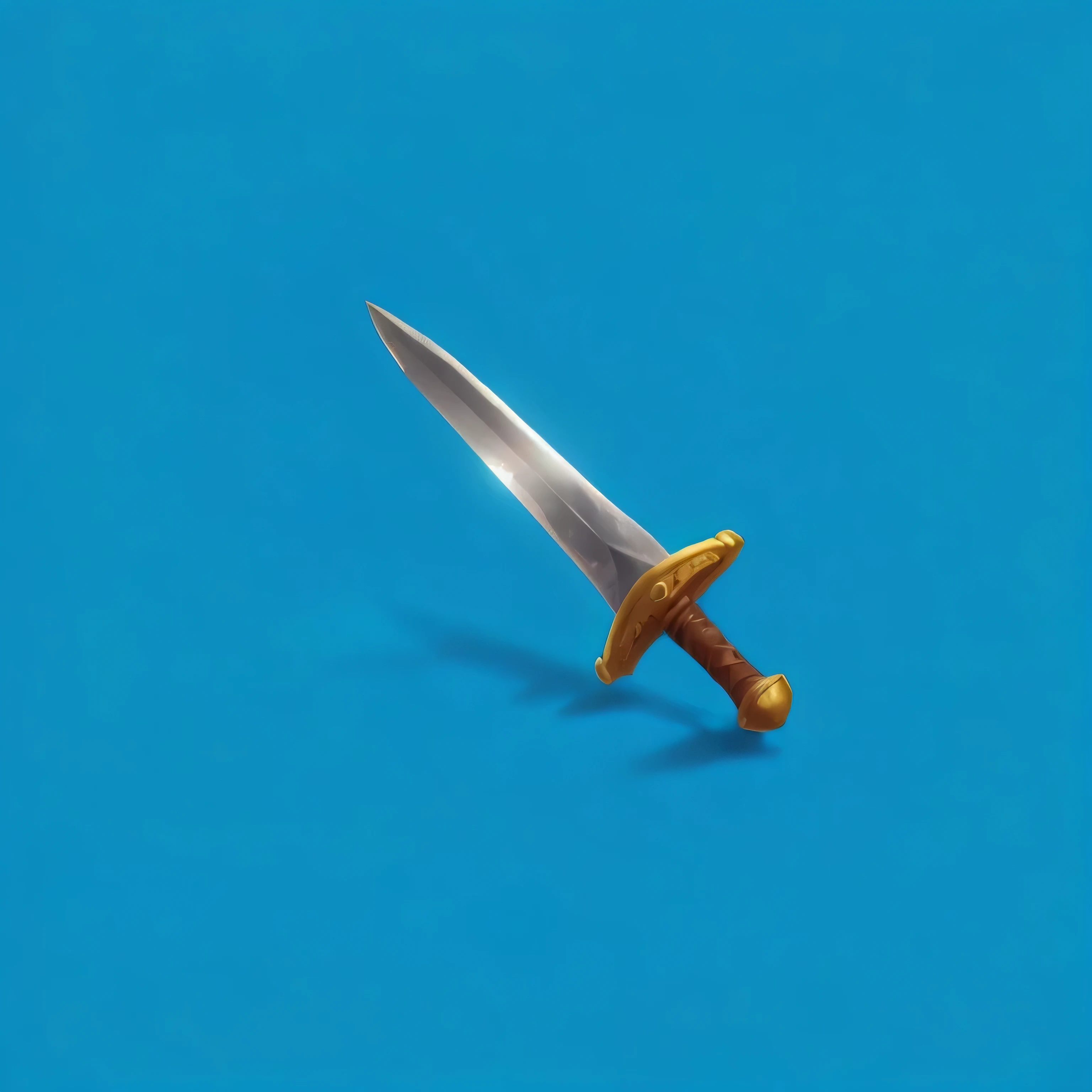(best quality,4k,highres,masterpiece:1.2),ultra-detailed,(realistic,photorealistic,photo-realistic:1.37),Sword with wooden handle on a blue background, game item, large sword, steel sword, medieval sword, broadsword, longsword, big sword, broad blade sword, huge sword, long blade sword, sword holstered