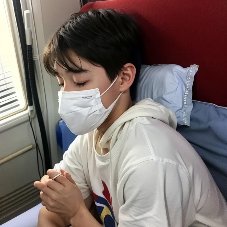 There was a man and a boy sleeping on the train, Ruan Jia and Fenghua Zhong, ruan jia and brom, long distance photo, photograph taken in 2 0 2 0, ruan jian, taken on iphone 1 3 pro, Two exhausted, taken in 2022, taken on iphone 14 pro, vacation photo