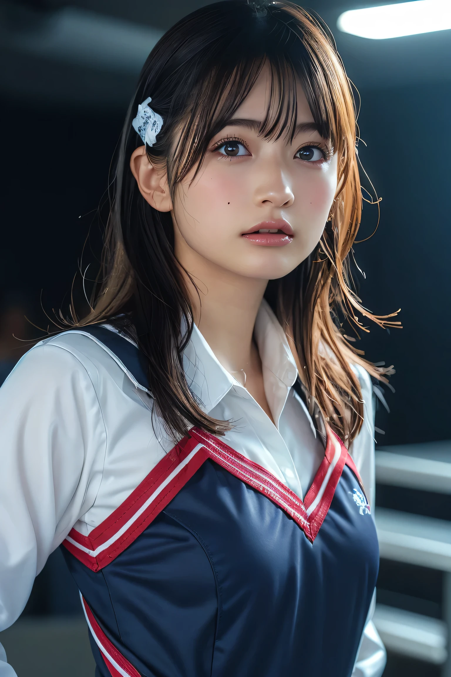 (8k, RAW Photos,highest quality, High resolution:1.1), (Ultra-realistic:1.4),(Realistic, Realistic:1.3),The Beauty of Japan、Rhythmic gymnastics club、Rhythmic Gymnastics Uniform、((Upper Body:1.3))