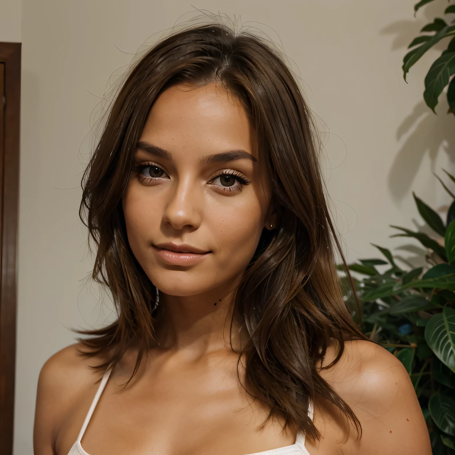 Femme brune, cheveux lisse, rather tanned, Yeux marrons