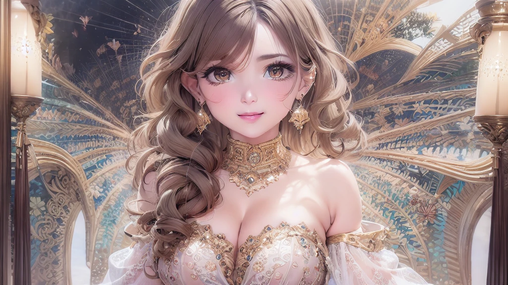 50 year old mature woman, Looking at the audience, Attractive breasts,Sensual curves、bubble、Full Body Shot,Nightgown, Charming smile, Thick lips, plump唇, blush, Looking at the audience, Provocative expression, Beautiful Hairstyles, Cleavage, plump、Curvy Hips、Attractive face、Mischievous face、Sexy Lingerie、An inviting gaze、Expressing emotions、colored feather, Money属装飾品, particle, Light, (masterpiece, highest quality, highest quality, Official Art, beautifully、aesthetic:1.2), (1 girl:1.3), Very detailed,(Fractal Art:1.1),(colorful:1.1)(flowerズ:1.3),Most detailed, (Dynamic pose), (Shiny skin), (Many colors :1.4), ,(Earrings:1.4), (feather:1.4),masterpiece, 30~40 years, Mr.々Hair style,Moneyのヘッドバンド,Tulle covers the chest,Perfect balance, Detailed details of the garment,marble,cinematicLighting, Film Grain, contrast of Light and dark,High detail,(((Gorgeous Accessories))))、Openwork decoration,(((See-through dress)))、(((Anatomically correct body))) ,1 girl, (High resolution), (8k), (Very detailed), Perfect Face, Beautiful eyes and face, (((highest quality))), (Very detailed), Detailed face and eyes, Beautiful Eyes,(((Sexy pose,Beautiful Eyes、Transparent double eyelids、(((Super gorgeous background)))、Bright Eyes,Money,diamond,gem,Body Chain,Luxury Accessories,beautifully、aesthetic,flower、(((Super gorgeous background)))、Bright Eyes
