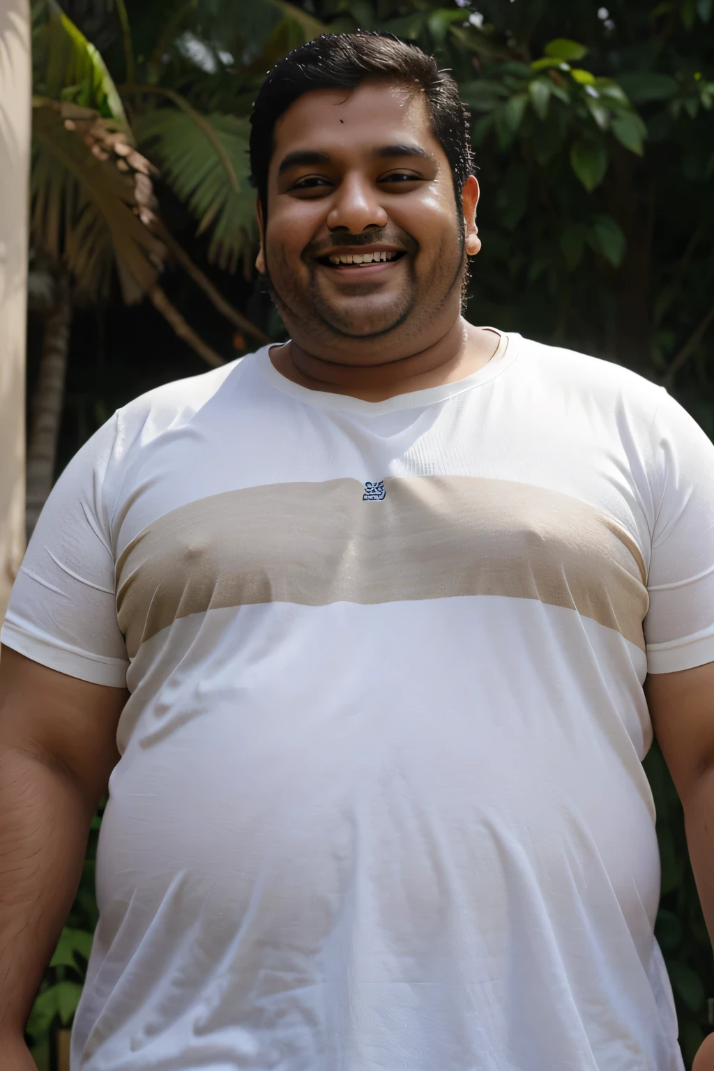 fat indian man smiling