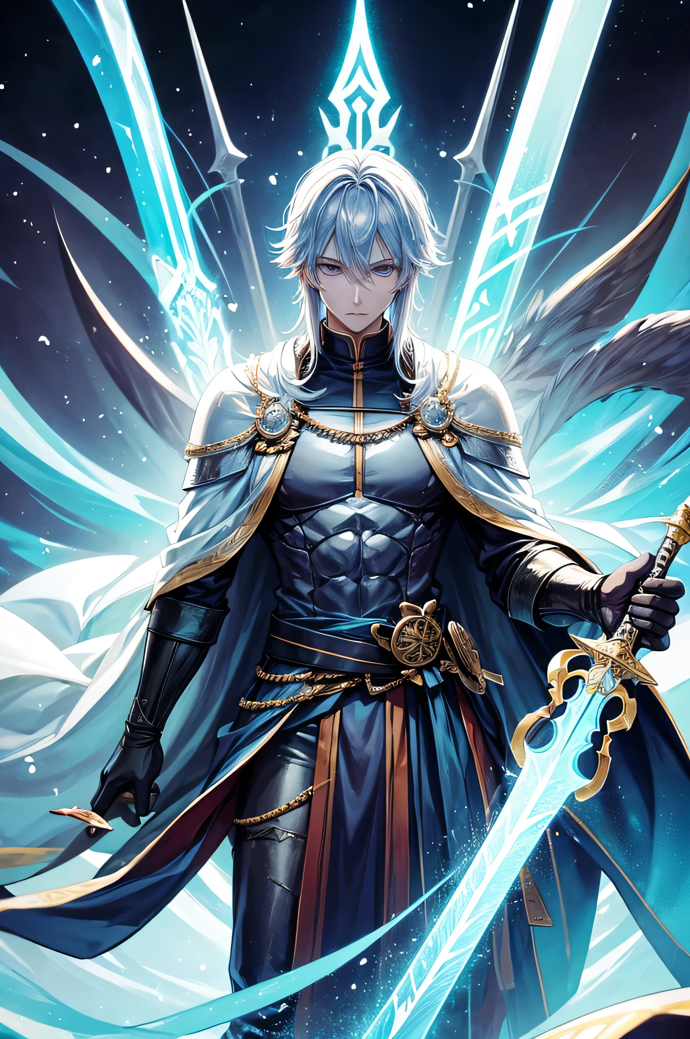 a powerful being that he became the sword god but he's in a peaceful place