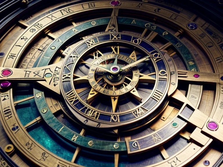 astronomical clock mechanism mechanical complex extraordinary, Antikythera Mechanism, (((astrolabe))), ((plan large, interior view of the mechanism, multiples rouages complexes, very accurate, full details, ruby sapphire emerald color mix ))