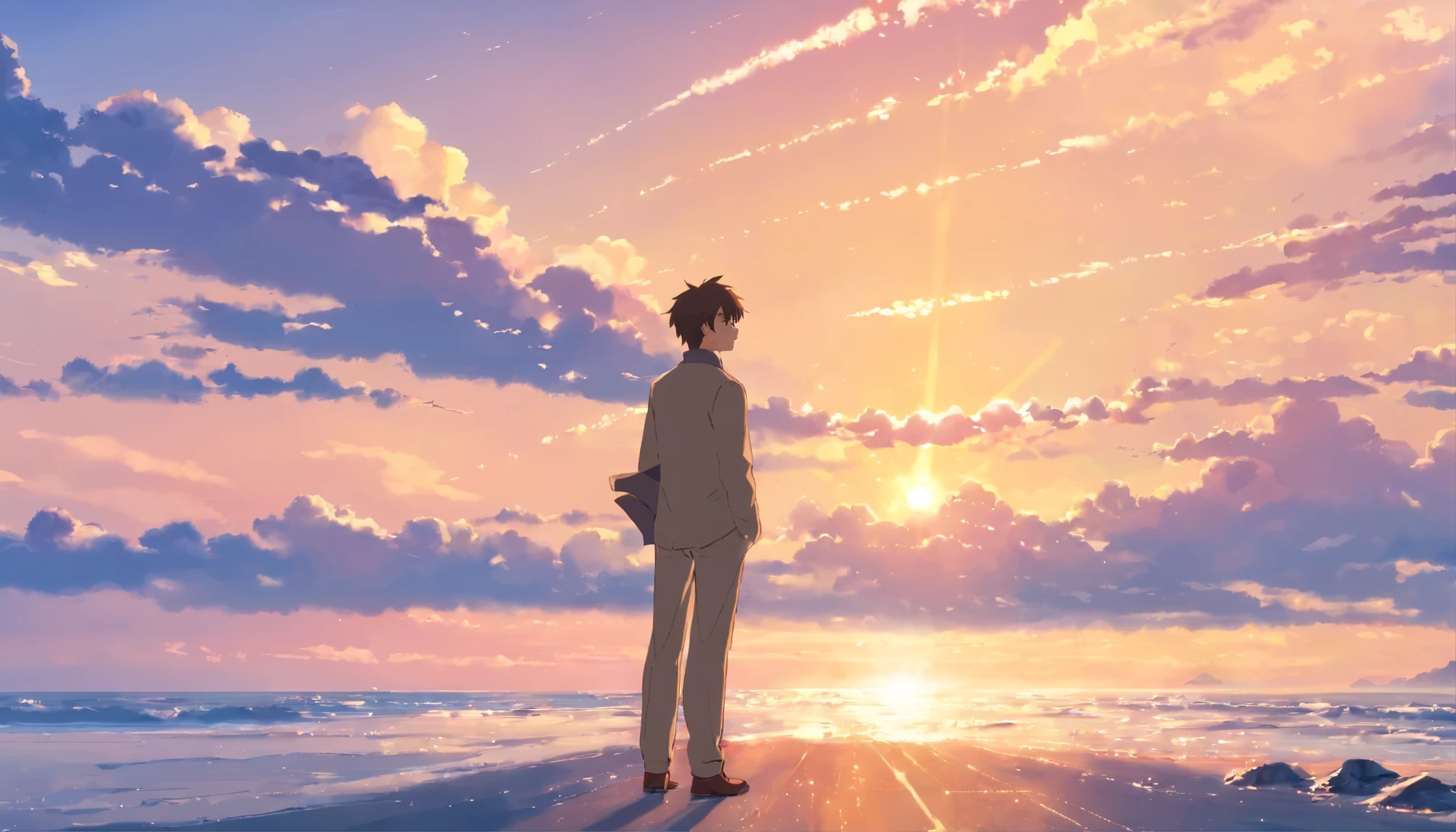 masterpiece、highest quality、Ultra-detailed、Man in his 30s、intellectual, Natural body, Fashionable clothes、Brown Hair、clear、altostratus