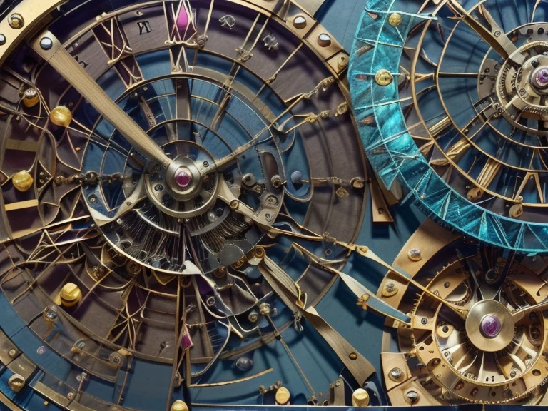 astronomical clock mechanism, celestial, solar system, extraordinary complex mechanics,  ((plan large, interior view of the mechanism, multiples rouages complexes, engrenages complexes, very accurate, full details, ruby sapphire emerald color mix, mechanical calculator)),  (((visible mechanism:1.8)))