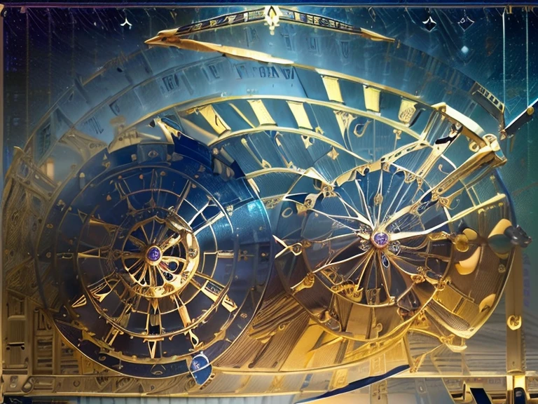 astronomical clock mechanism, celestial, solar system, extraordinary complex mechanics, Antikythera Mechanism, astrolabe, ((plan large, interior view of the mechanism, multiples rouages complexes, engrenages complexes, very accurate, full details, ruby sapphire emerald color mix, mechanical calculator)),  (((vue de loin, visible mechanism:1.8)))