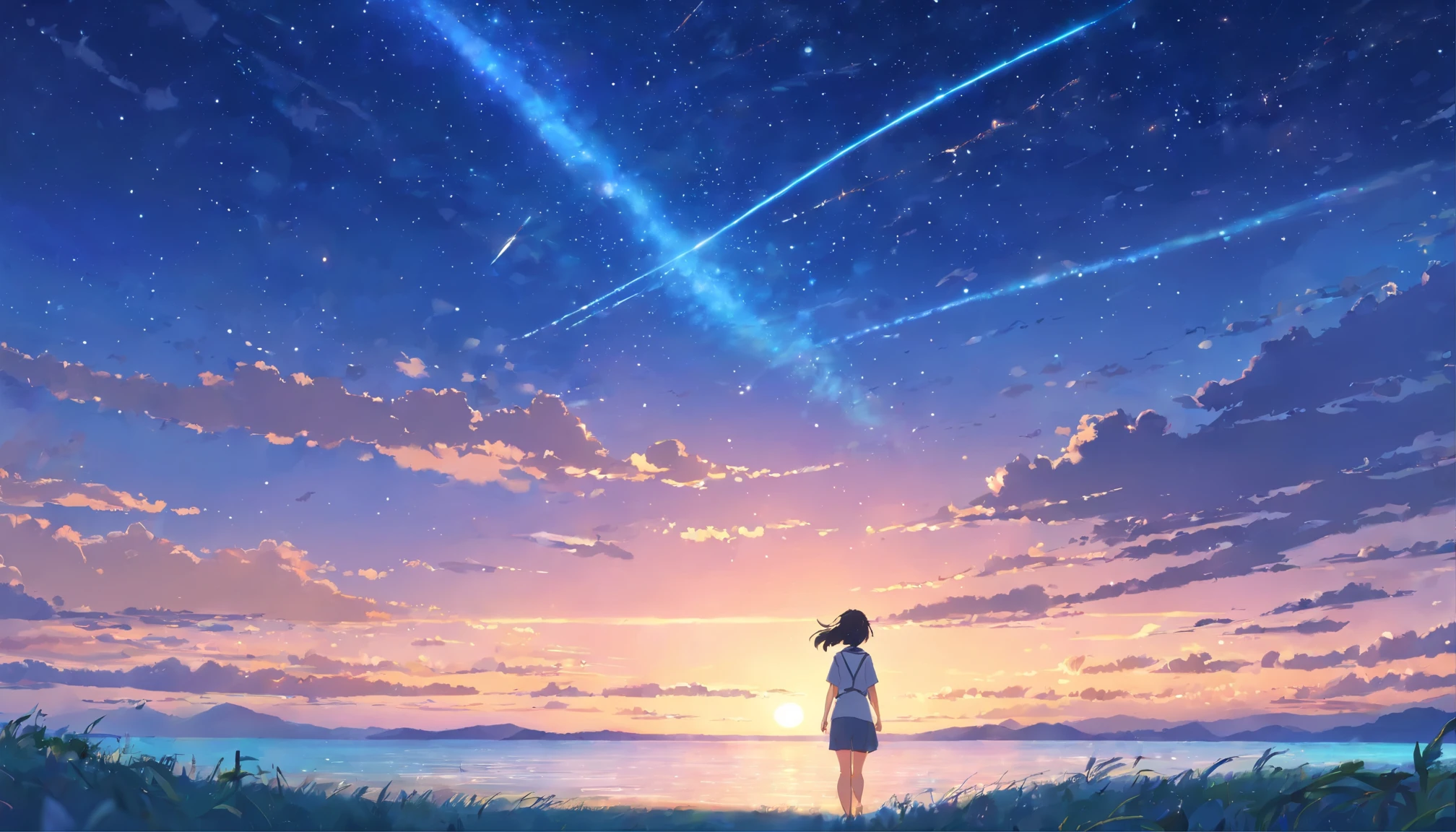 masterpiece、highest quality、Ultra-detailed、Beautiful night sky