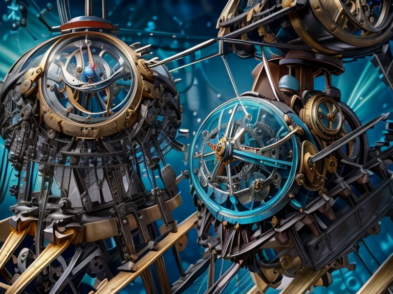 multiples rouages complexes, une centaine d’engrenages complexes, extraordinary complex mechanics, pistons, Chains, courroies ((interior view of the mechanism,  very accurate, full details, ruby sapphire emerald color mix, mechanical calculator)),  (((visible mechanism:1.8))), astrolabe, multitude de détails 
