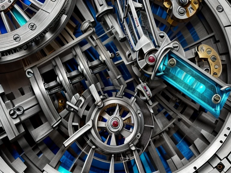 multiples rouages complexes, une centaine d’engrenages complexes, extraordinary complex mechanics, pistons, Chains, courroies ((interior view of the mechanism, very accurate, full details, ruby sapphire emerald color mix, mechanical calculator)), (((visible mechanism:1.8))), astrolabe, multitude de détails