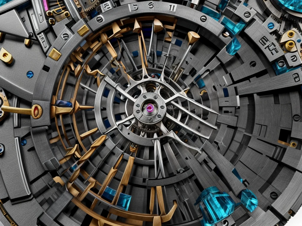multiples rouages complexes, une centaine d’engrenages complexes, extraordinary complex mechanics, pistons, Chains, courroies ((interior view of the mechanism,  very accurate, full details, ruby sapphire emerald color mix, mechanical calculator)),  (((visible mechanism:1.8))), astrolabe, multitude de détails 