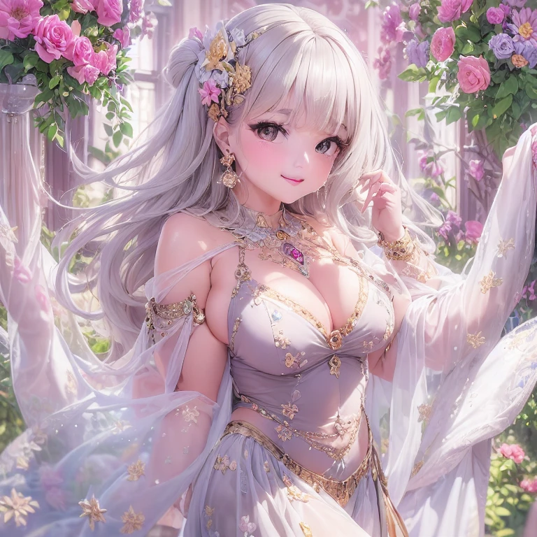 50 year old mature woman, Looking at the audience, Attractive breasts,Sensual curves、bubble、Full Body Shot,Nightgown, Charming smile, Thick lips, plump唇, blush, Looking at the audience, Provocative expression, Beautiful Hairstyles, Cleavage, plump、Curvy Hips、Attractive face、Mischievous face、Sexy Lingerie、An inviting gaze、Expressing emotions、colored feather, Money属装飾品, particle, Light, (masterpiece, highest quality, highest quality, Official Art, beautifully、aesthetic:1.2), (1 girl:1.3), Very detailed,(Fractal Art:1.1),(colorful:1.1)(flowerズ:1.3),Most detailed, (Dynamic pose), (Shiny skin), (Many colors :1.4), ,(Earrings:1.4), (feather:1.4),masterpiece, 30~40 years, Mr.々Hair style,Moneyのヘッドバンド,Tulle covers the chest,Perfect balance, Detailed details of the garment,marble,cinematicLighting, Film Grain, contrast of Light and dark,High detail,(((Gorgeous Accessories))))、Openwork decoration,(((See-through dress)))、(((Anatomically correct body))) ,1 girl, (High resolution), (8k), (Very detailed), Perfect Face, Beautiful eyes and face, (((highest quality))), (Very detailed), Detailed face and eyes, Beautiful Eyes,(((Sexy pose,Beautiful Eyes、Transparent double eyelids、(((Super gorgeous background)))、Bright Eyes,Money,diamond,gem,Body Chain,Luxury Accessories,beautifully、aesthetic,flower、(((Super gorgeous background)))、Bright Eyes