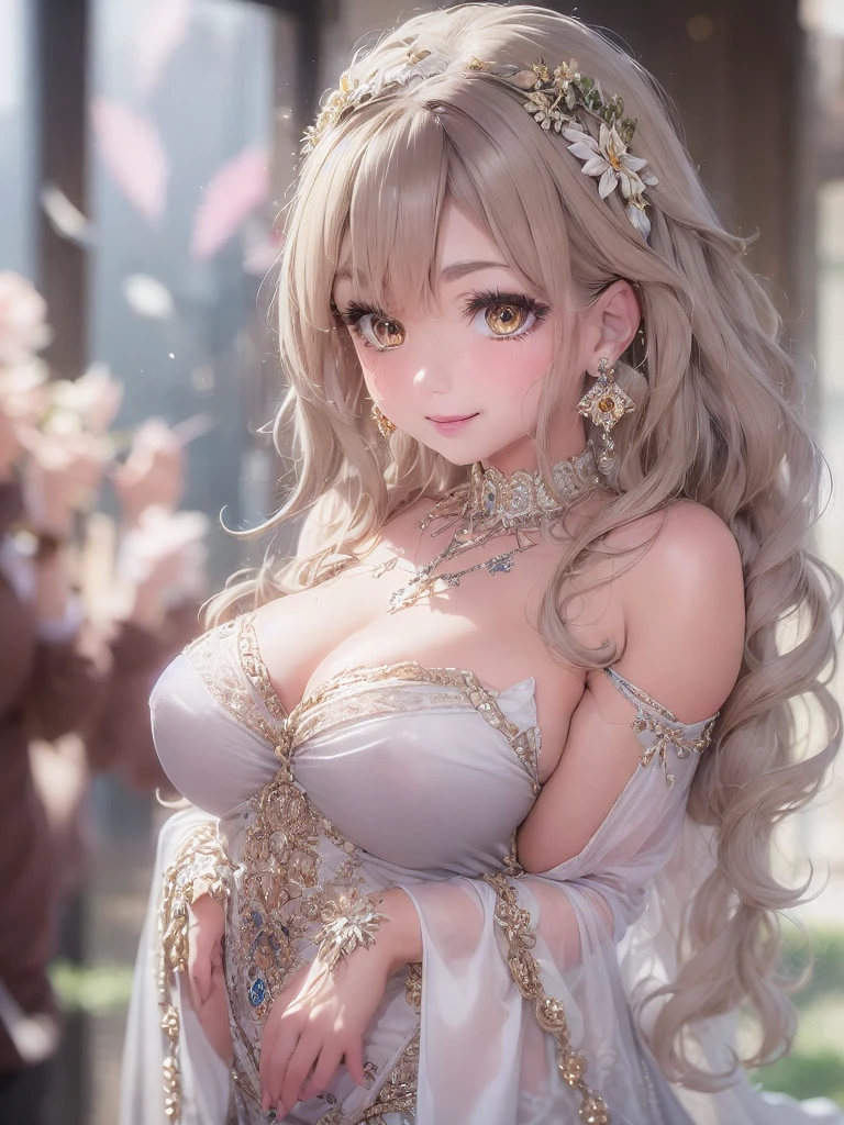 50 year old mature woman, Looking at the audience, Attractive breasts,Sensual curves、bubble、Full Body Shot,Nightgown, Charming smile, Thick lips, plump唇, blush, Looking at the audience, Provocative expression, Beautiful Hairstyles, Cleavage, plump、Curvy Hips、Attractive face、Mischievous face、Sexy Lingerie、An inviting gaze、Expressing emotions、colored feather, Money属装飾品, particle, Light, (masterpiece, highest quality, highest quality, Official Art, beautifully、aesthetic:1.2), (1 girl:1.3), Very detailed,(Fractal Art:1.1),(colorful:1.1)(flowerズ:1.3),Most detailed, (Dynamic pose), (Shiny skin), (Many colors :1.4), ,(Earrings:1.4), (feather:1.4),masterpiece, 30~40 years, Mr.々Hair style,Moneyのヘッドバンド,Tulle covers the chest,Perfect balance, Detailed details of the garment,marble,cinematicLighting, Film Grain, contrast of Light and dark,High detail,(((Gorgeous Accessories))))、Openwork decoration,(((See-through dress)))、(((Anatomically correct body))) ,1 girl, (High resolution), (8k), (Very detailed), Perfect Face, Beautiful eyes and face, (((highest quality))), (Very detailed), Detailed face and eyes, Beautiful Eyes,(((Sexy pose,Beautiful Eyes、Transparent double eyelids、(((Super gorgeous background)))、Bright Eyes,Money,diamond,gem,Body Chain,Luxury Accessories,beautifully、aesthetic,flower、(((Super gorgeous background)))、Bright Eyes