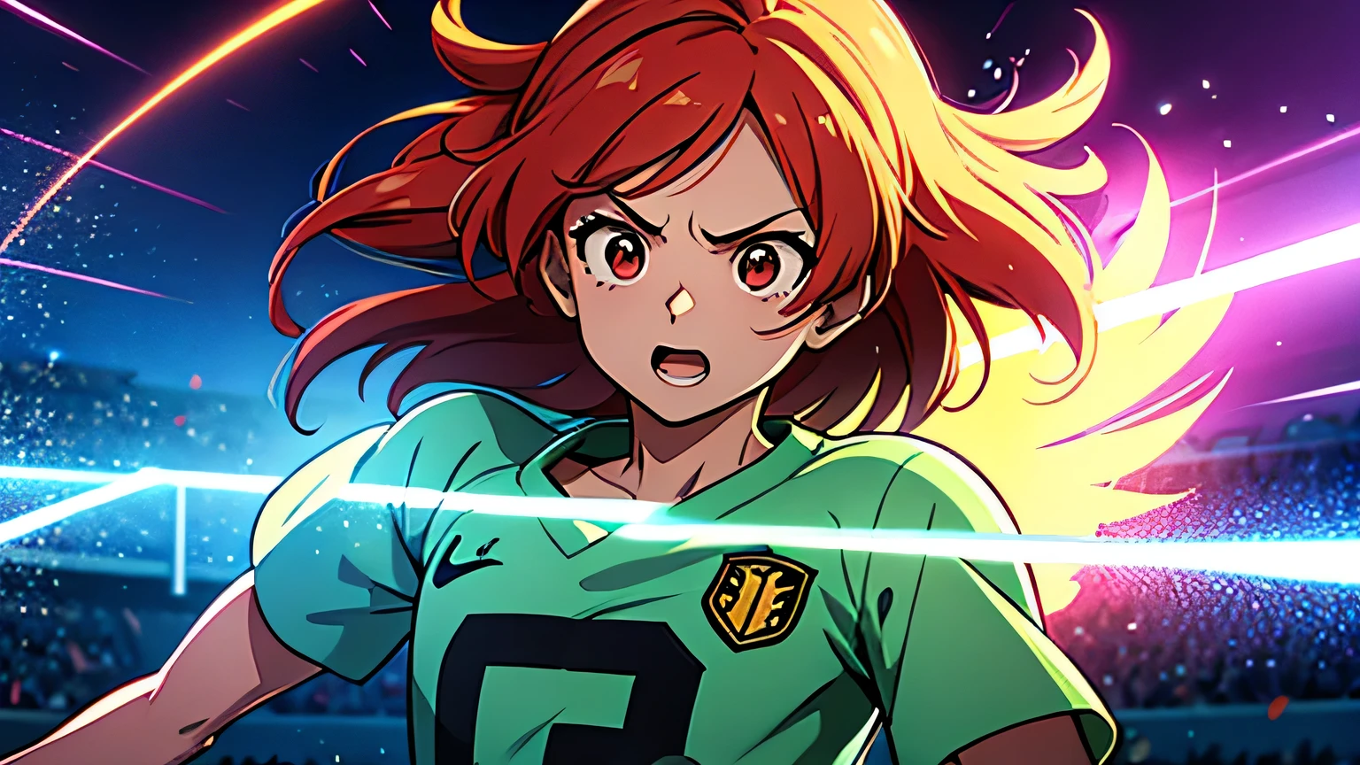play soccer, Anime Style, Celebrating Goals, Lift up your shirt, (Best Quality, High resolution), Bright colors, Dynamic Lighting