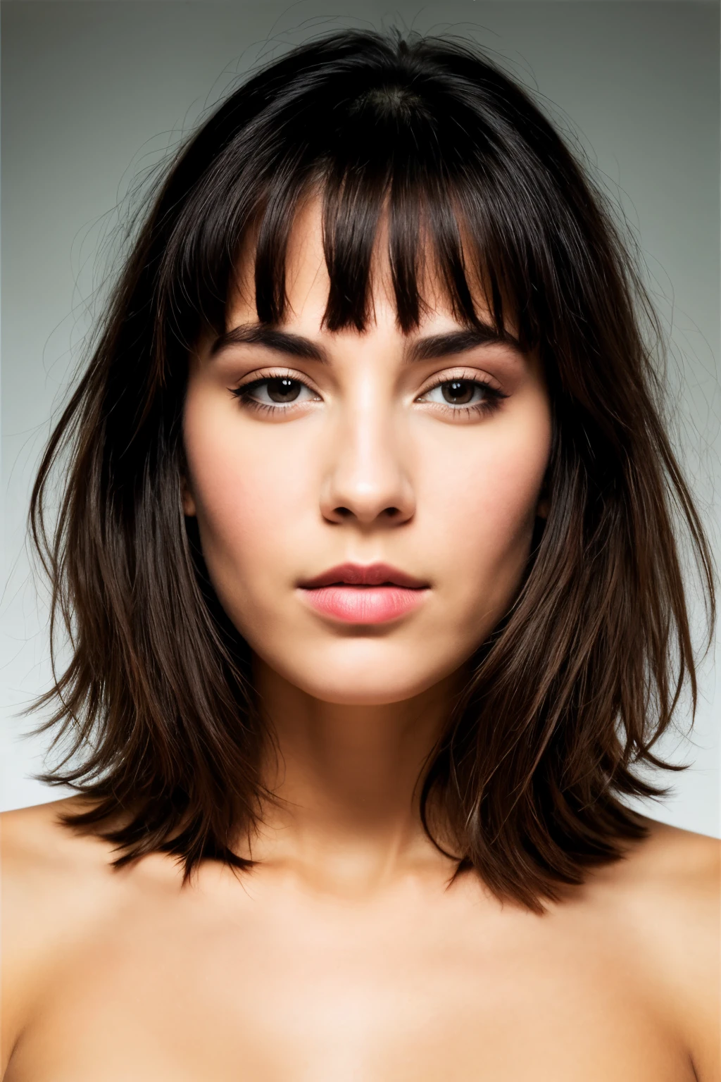 Photo brute, visage portrait photo d'une belle 26 ans.oh woman, visage mignon, porter une robe noire, happy face, ombres dures, cinematic plan, Dramatic lighting, No camera , very detailed , visage affectueux, well-groomed hair,yeux foncer ,best quality intricate details,4K,sourire,roughness,Maximum details,vrai vie,roughness, réaliste soin texture , Sharpness